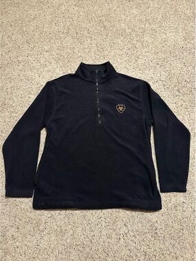Ariat Black Fleece Quarter-Zip Pullover Sweater XL